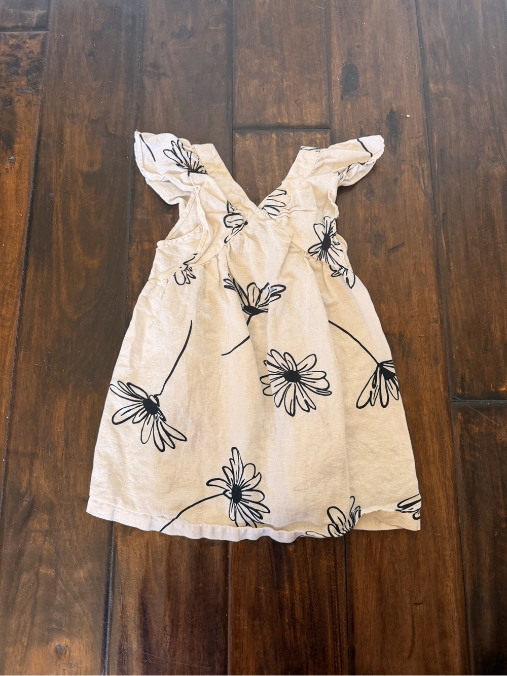 Zara White Dress with Black Floral Print